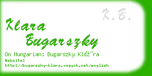 klara bugarszky business card